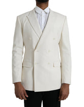 Dolce & Gabbana White Wool MARTINI Double Breasted Blazer -   -  Dolce & Gabbana.